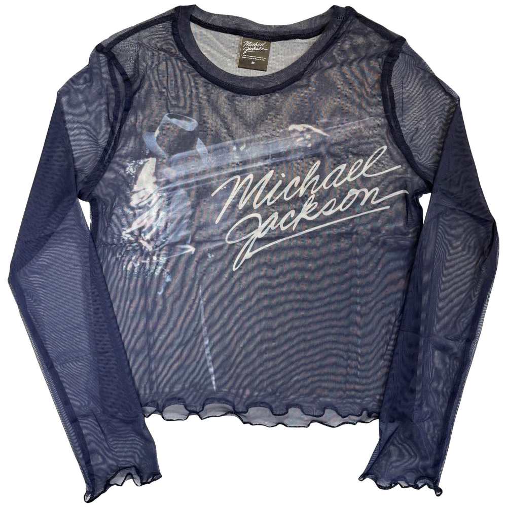 Michael Jackson - Blurred Crop top - Blauw